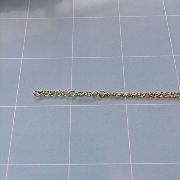 18K Gold Over Sterling Silver Bracelet Blue Cubic Zirconia Delicate Trace Chain - Picture 5 of 13